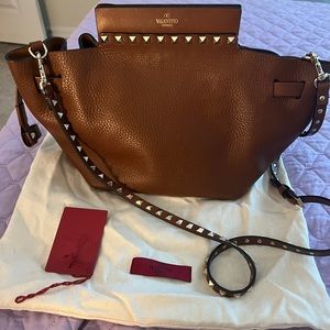 Valentino Garavani Rockstud Calf Skin Hobo Bag